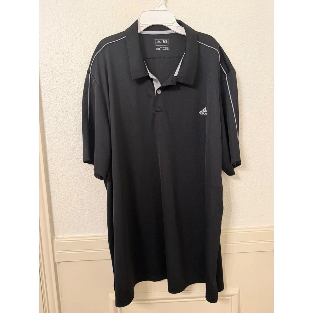 Adidas Golf Mens 2XL Black Short Sleeve Performance Polo Shirt RN88387